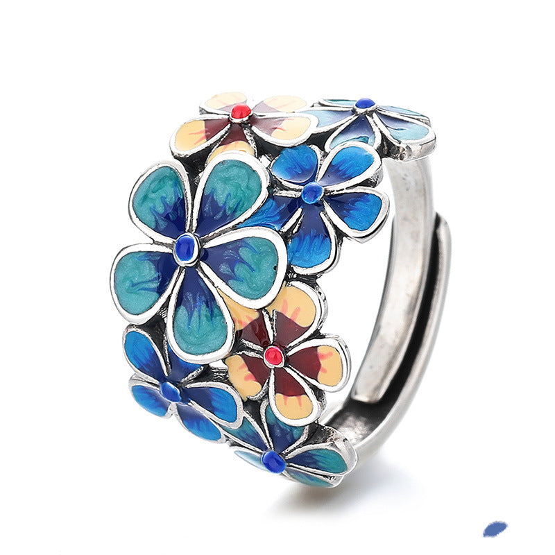 Wholesale Vintage Flower Adjustable Ring